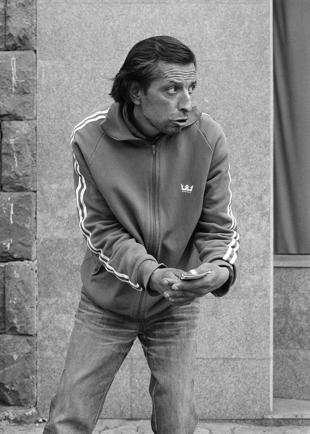 Beggar with a mental disorder, Yerevan, 1999