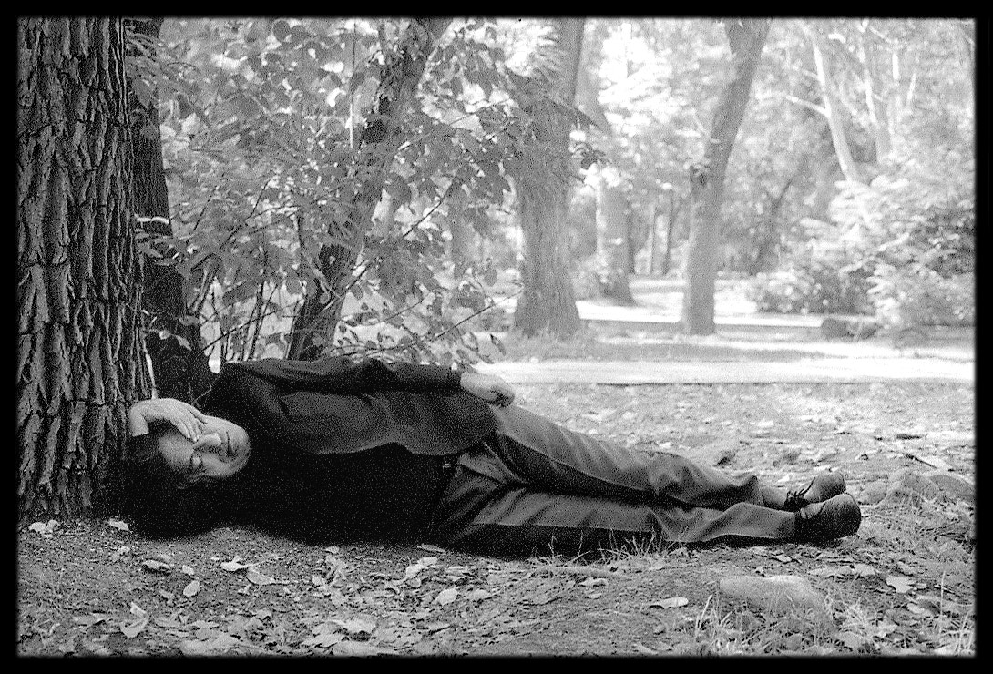 Sleeping man in park, Yerevan, 1999